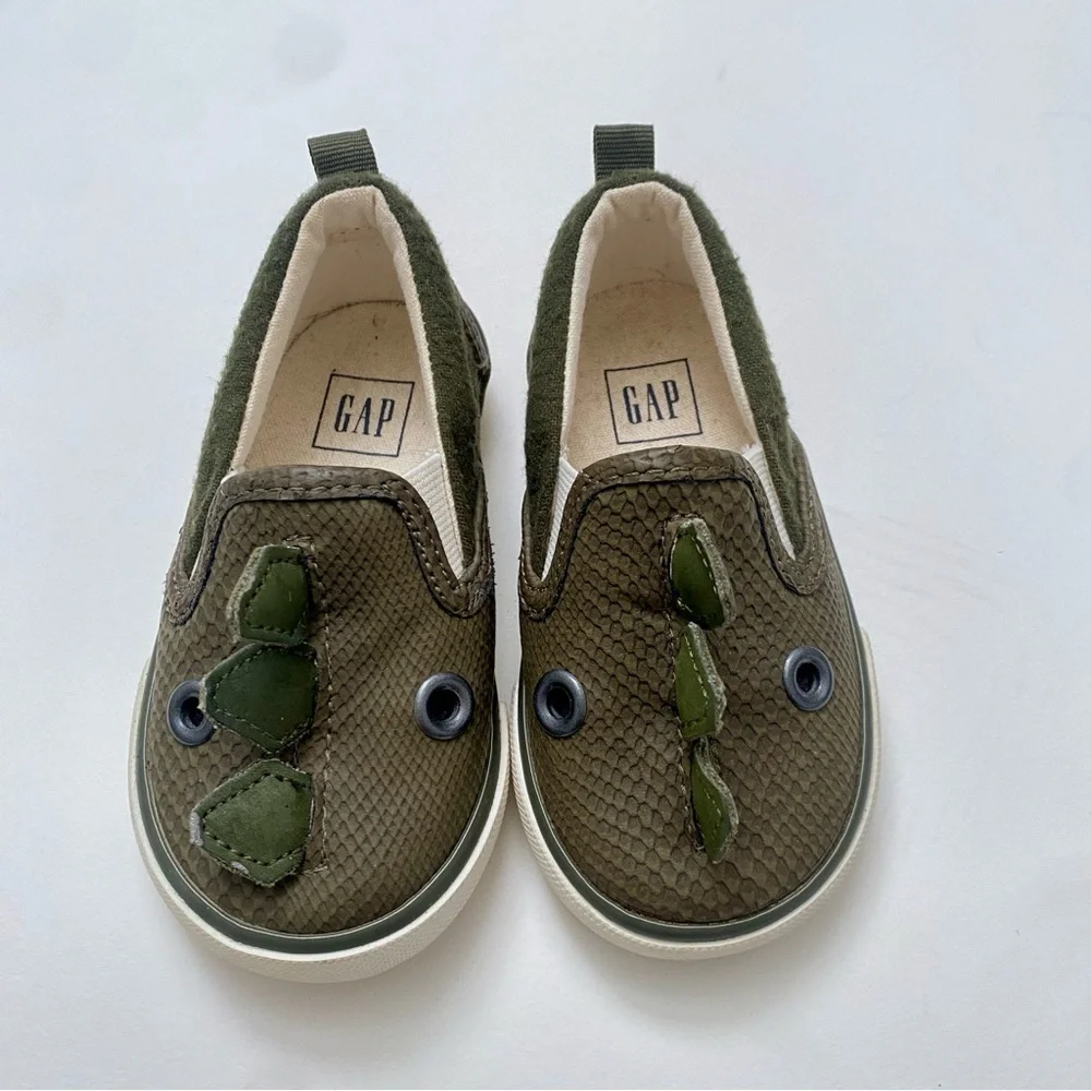 GAP Green Dinosaur Sneakers Slip-On Style - Size 5C